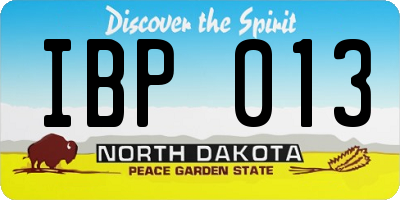 ND license plate IBP013