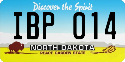 ND license plate IBP014