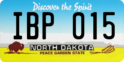 ND license plate IBP015