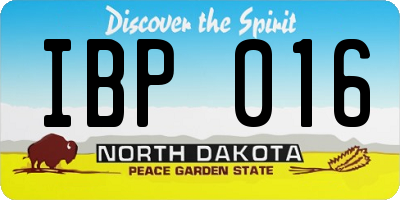 ND license plate IBP016