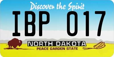 ND license plate IBP017
