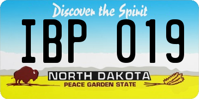 ND license plate IBP019