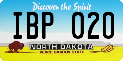 ND license plate IBP020