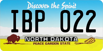 ND license plate IBP022