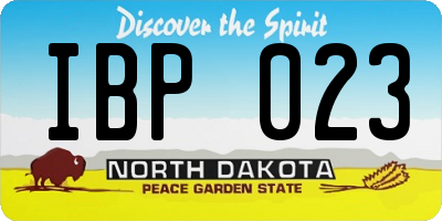 ND license plate IBP023