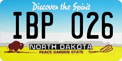 ND license plate IBP026