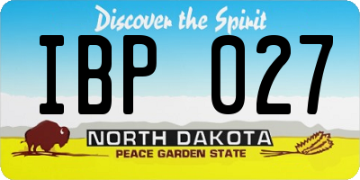 ND license plate IBP027