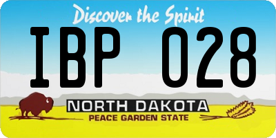 ND license plate IBP028