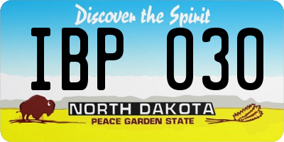 ND license plate IBP030
