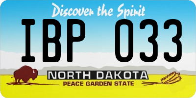 ND license plate IBP033