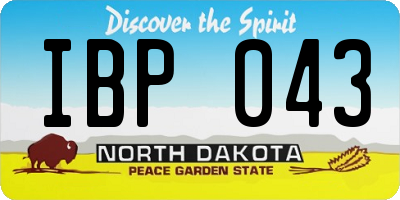 ND license plate IBP043