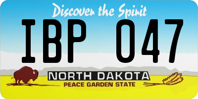 ND license plate IBP047