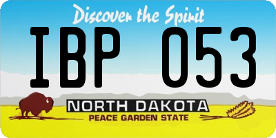 ND license plate IBP053