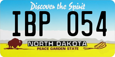 ND license plate IBP054