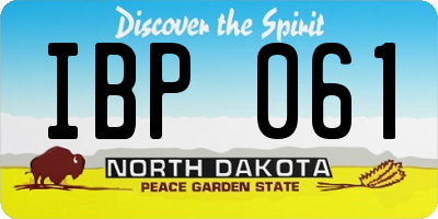 ND license plate IBP061