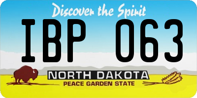 ND license plate IBP063