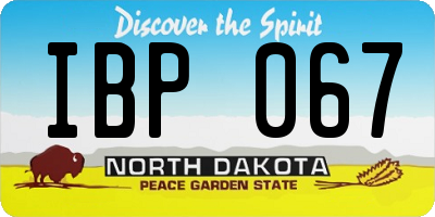 ND license plate IBP067
