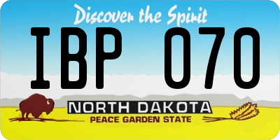 ND license plate IBP070