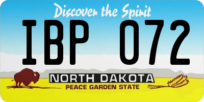 ND license plate IBP072