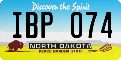 ND license plate IBP074