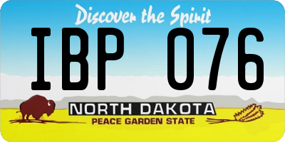 ND license plate IBP076