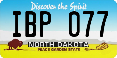ND license plate IBP077