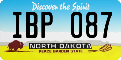ND license plate IBP087