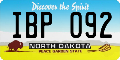 ND license plate IBP092