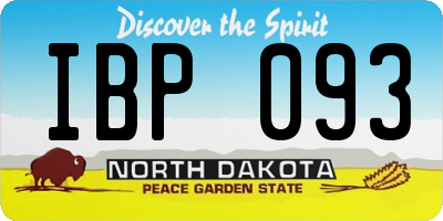ND license plate IBP093