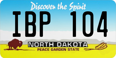 ND license plate IBP104