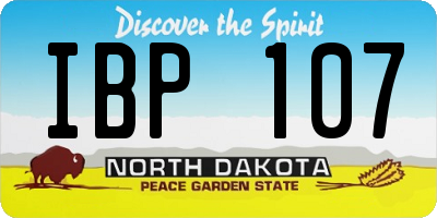 ND license plate IBP107
