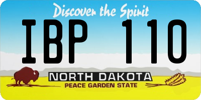ND license plate IBP110