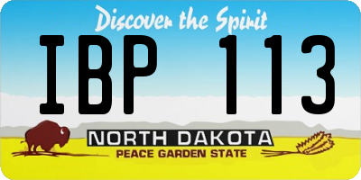 ND license plate IBP113