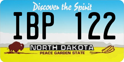 ND license plate IBP122