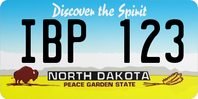 ND license plate IBP123