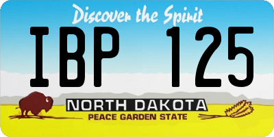 ND license plate IBP125