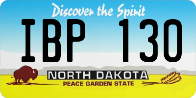 ND license plate IBP130