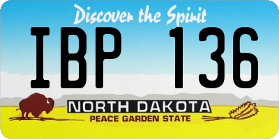 ND license plate IBP136
