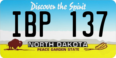 ND license plate IBP137