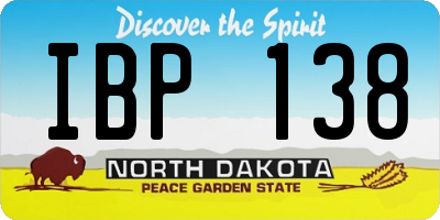 ND license plate IBP138