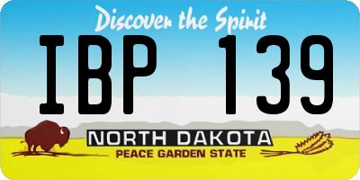 ND license plate IBP139