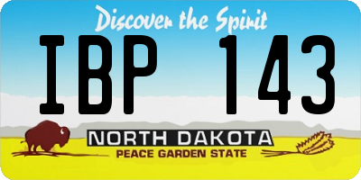 ND license plate IBP143