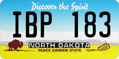 ND license plate IBP183