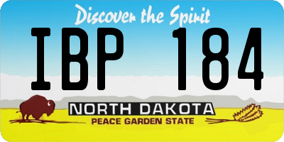 ND license plate IBP184