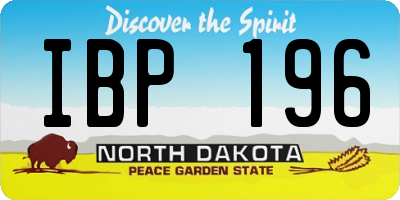 ND license plate IBP196