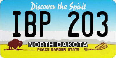ND license plate IBP203