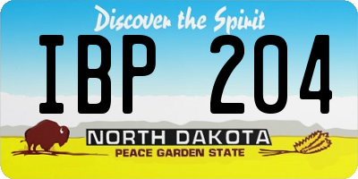 ND license plate IBP204