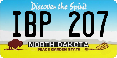 ND license plate IBP207
