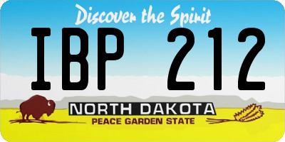 ND license plate IBP212