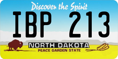 ND license plate IBP213